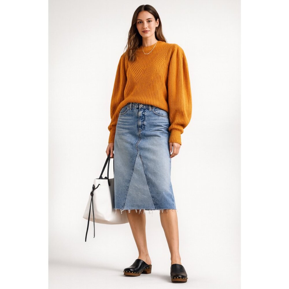 NEW Isabel Marant Ariane Ribbed Wool Cashmere Sweater Copper